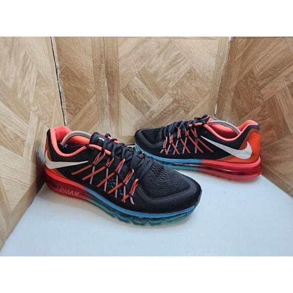 Nike Men's Air Max 2015 Black Bright Cremson Shoes Size 11.  634 - Picture 1 of 12